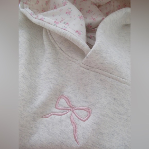 Prisana Bay Embroidered Bow Printed Hoodie with Silk Hood Lining - Picture 2 of 5